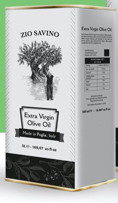 5L Tin - Unfiltered Peranzana EVOO - ZIO SAVINO